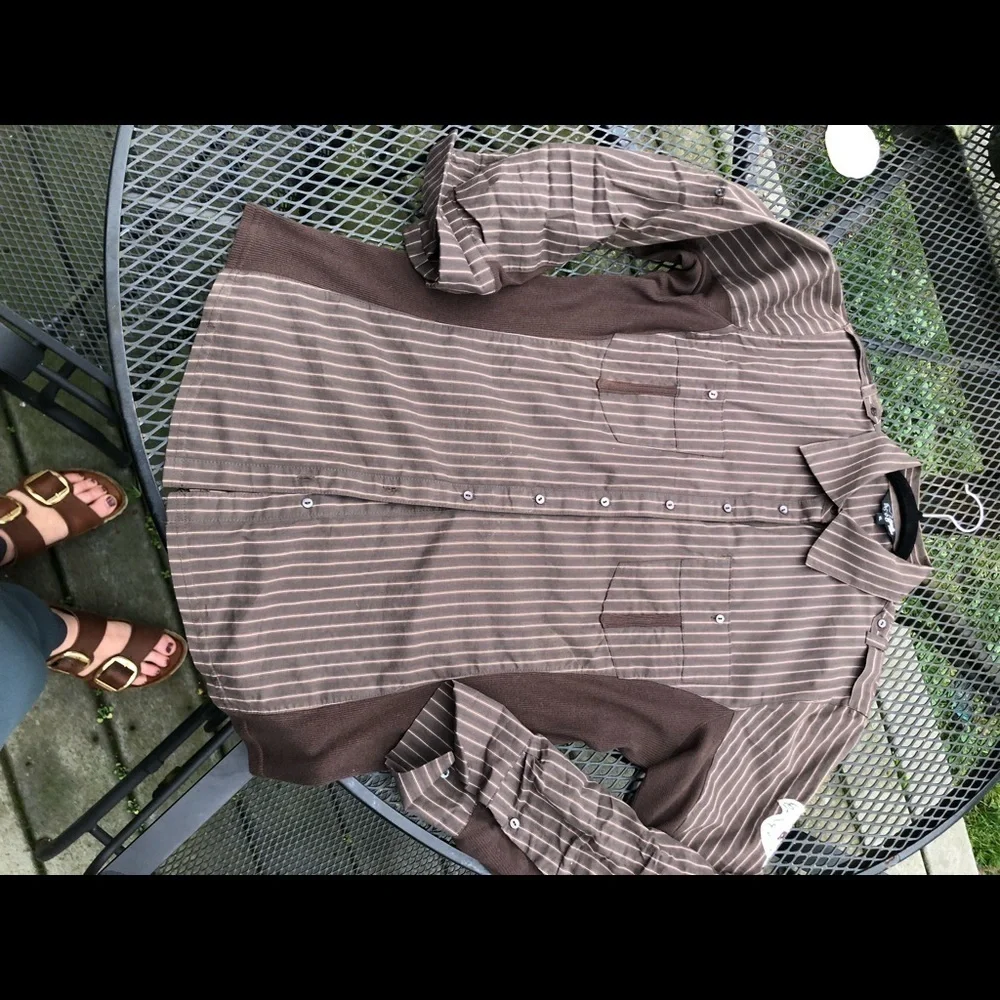 XL Goode Rider brown riding top w winched back and stretchy side panels. - Picture 8 of 11